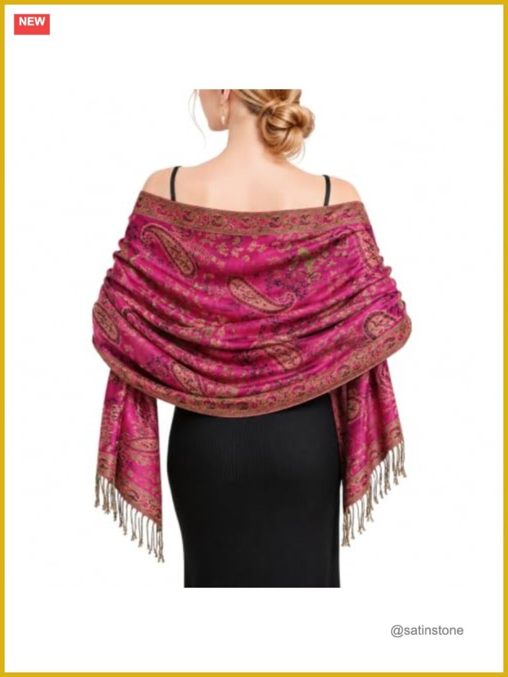 Reversible Paisley Pashmina Shawl Wrap Cotton Acrylic Women
